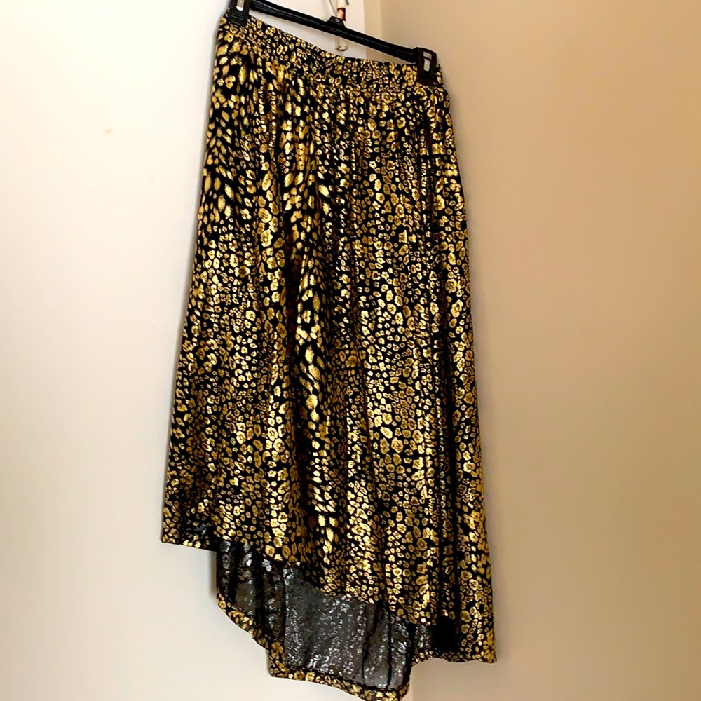 RACHEL ROY black gold leopard skirt small NWT